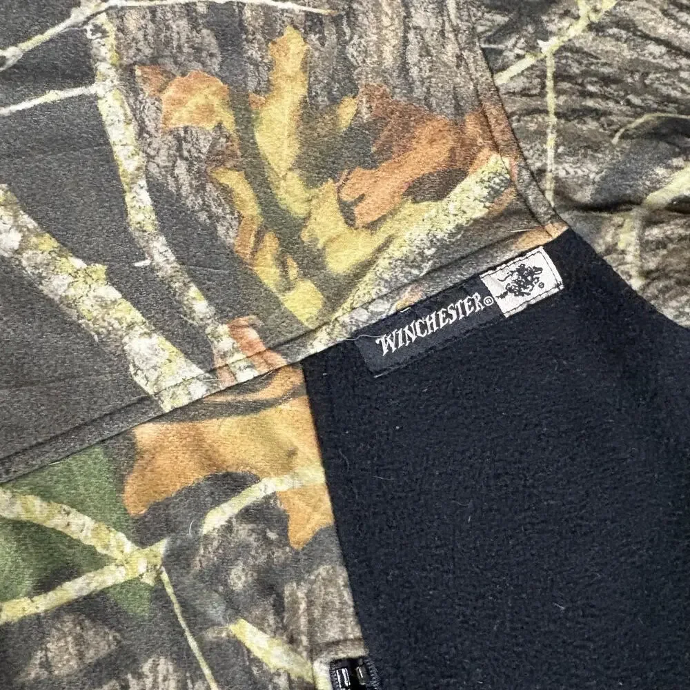 Winchester Camo‎ Fleece Jacket Men's Sz 2XL Mossy Oak Break-Up Hunting Full Zip